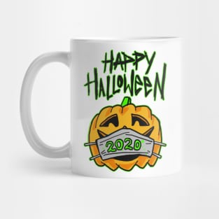 Funny Happy Halloween 2020 Carved Pumpkin with Mask Mug